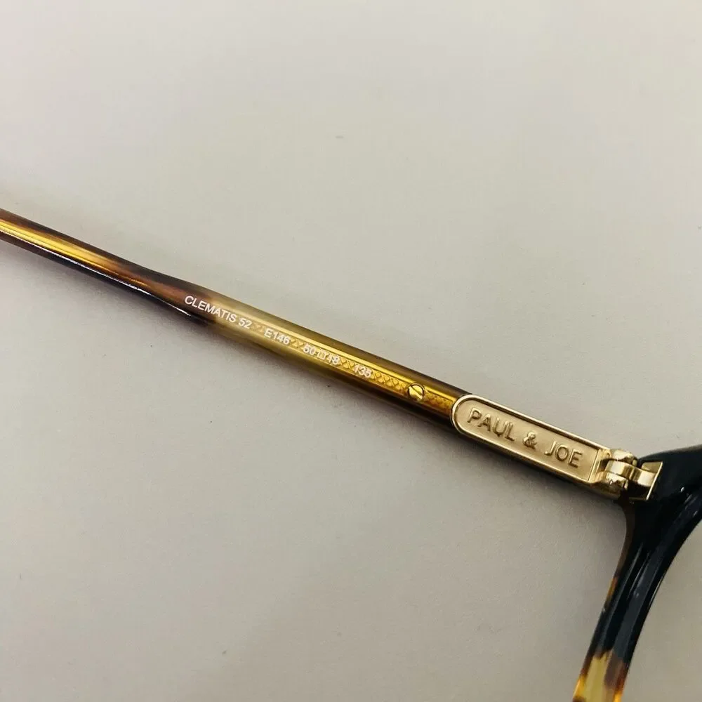 Paul & Joe Seaport Eyeglasses Frames 50-18-135 Brown Tortoise Floral tip w/ case